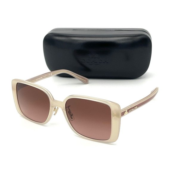 COACH DISNEY HC8375 57475M Milky Ivory / Brown Peach Gradient 56mm Sunglasses - Picture 1 of 4